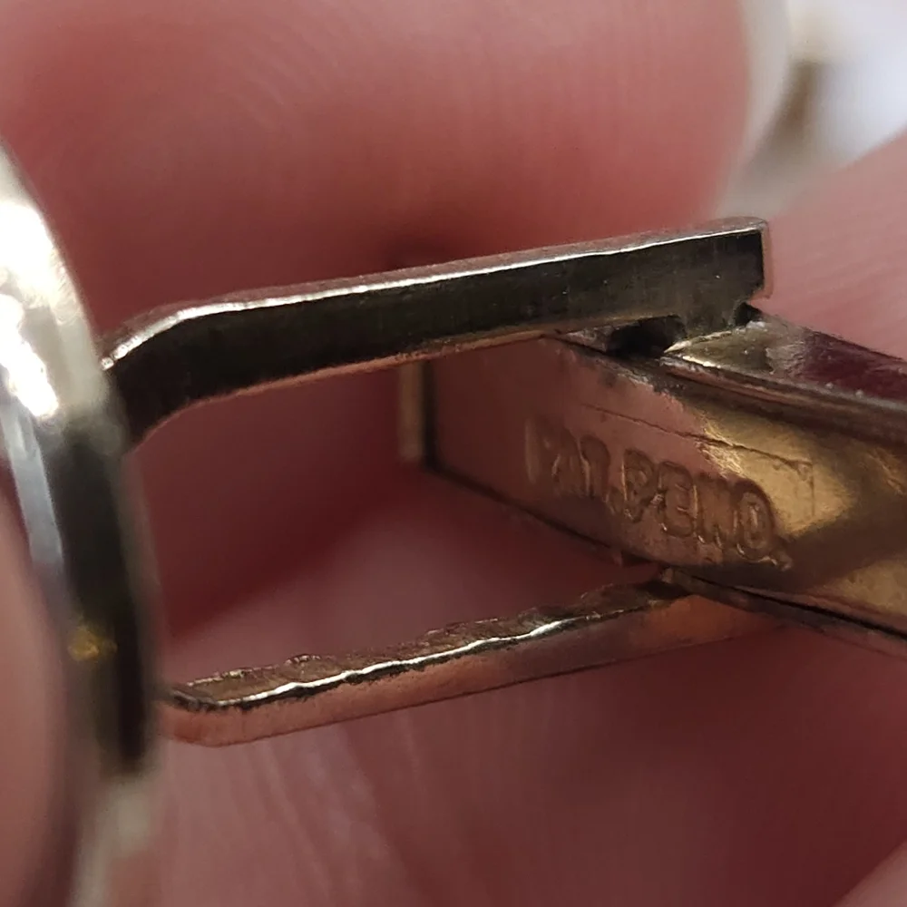 Vintage Geometric Gold Plated Cuff Links